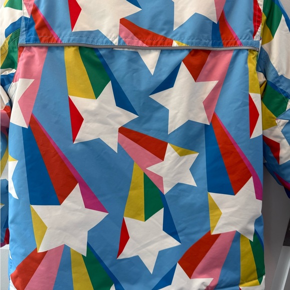 Boden All Weather Waterproof Jacket in Surfbloard blue rainbow star 6-7 NO HOOD - Picture 9 of 9